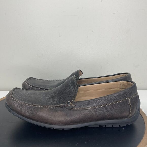 Ecco Fusion Loafers Men 8-8.5 Slip On Grained Leather Dark Brown Business Casual main image 8